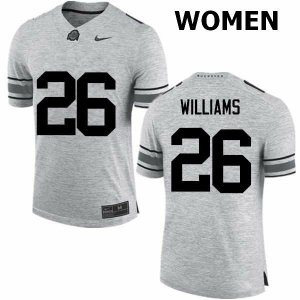 NCAA Ohio State Buckeyes Women's #26 Antonio Williams Gray Nike Football College Jersey DQJ2445VD